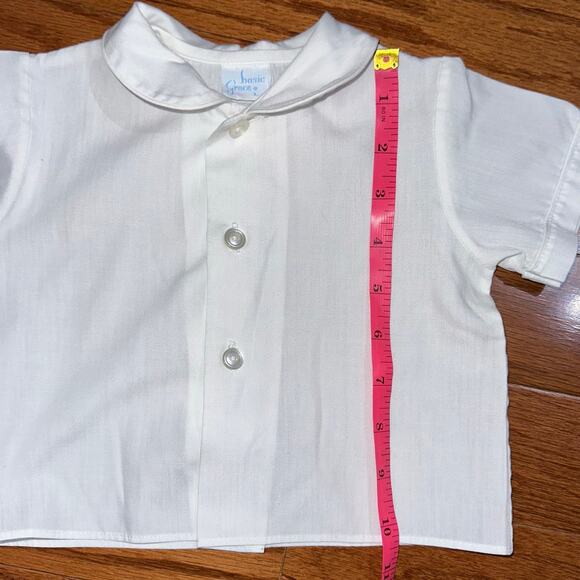 Vintage Baby Boys Red White Blue Sailboat Sailor Shirt & Overalls Set - Picture 8 of 12